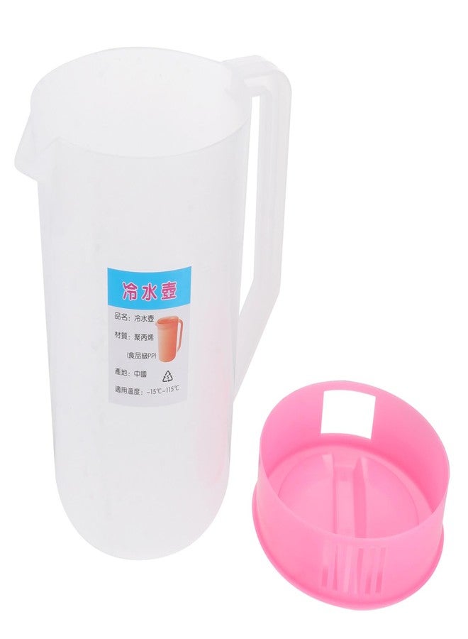 Hemoton Large Plastic Pitcher With Lid Juice Pot Kettle with Scale Spill Proof Pitchers Cold Water Jug for Ice Tea Juice Drink Beer Coffee Lemonade(2400ml) - Image 3