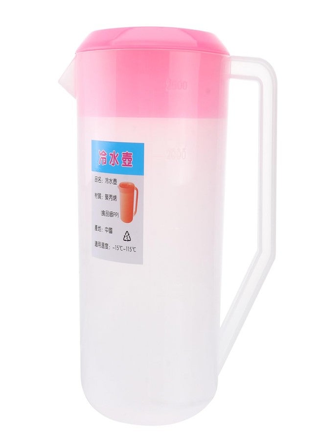 Hemoton Large Plastic Pitcher With Lid Juice Pot Kettle with Scale Spill Proof Pitchers Cold Water Jug for Ice Tea Juice Drink Beer Coffee Lemonade(2400ml) - Image 1