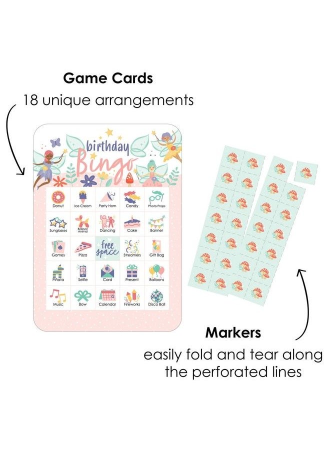 Big Dot of Happiness Let’S Be Fairies Picture Bingo Cards And Markers Fairy Garden Birthday Party Shaped Bingo Game Set Of 18  - Image 3