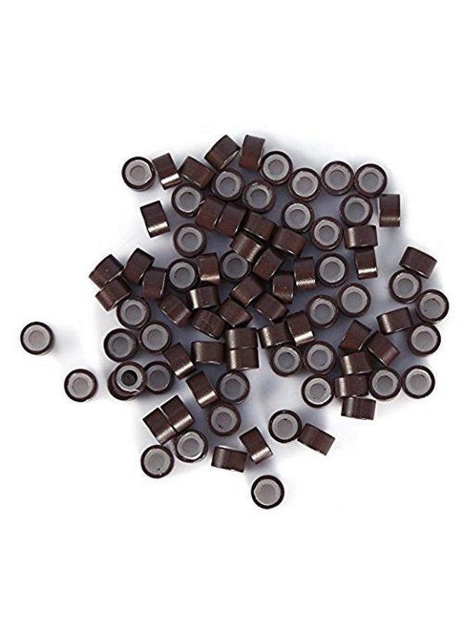 Ayina Slicone Lined Micro Rings Links Beads Linkies Of 1000Pc Aluminum Ring For Feather I Bonded Tipped Fusion Hair Extension Tools (Brown ( 5))  - Image 5