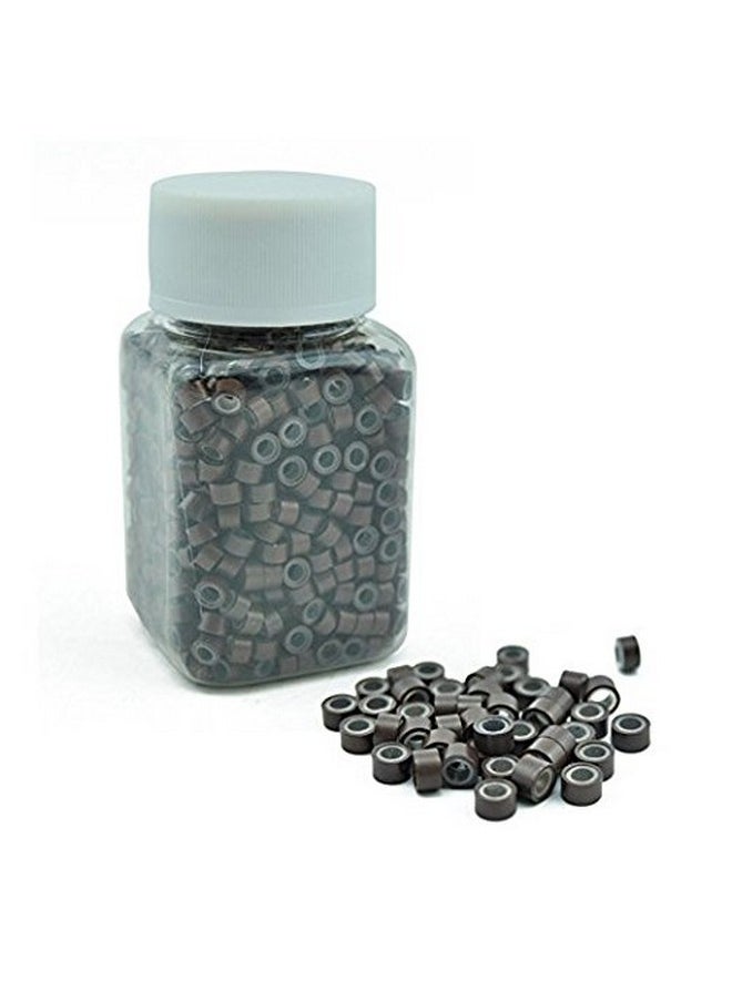 Ayina Slicone Lined Micro Rings Links Beads Linkies Of 1000Pc Aluminum Ring For Feather I Bonded Tipped Fusion Hair Extension Tools (Brown ( 5))  - Image 4