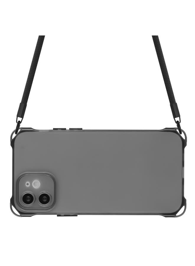 زبون جراب لهاتف iPhone 12 جراب هاتف TPU مقاوم للصدمات بأربع زوايا مع حبل - Image 3