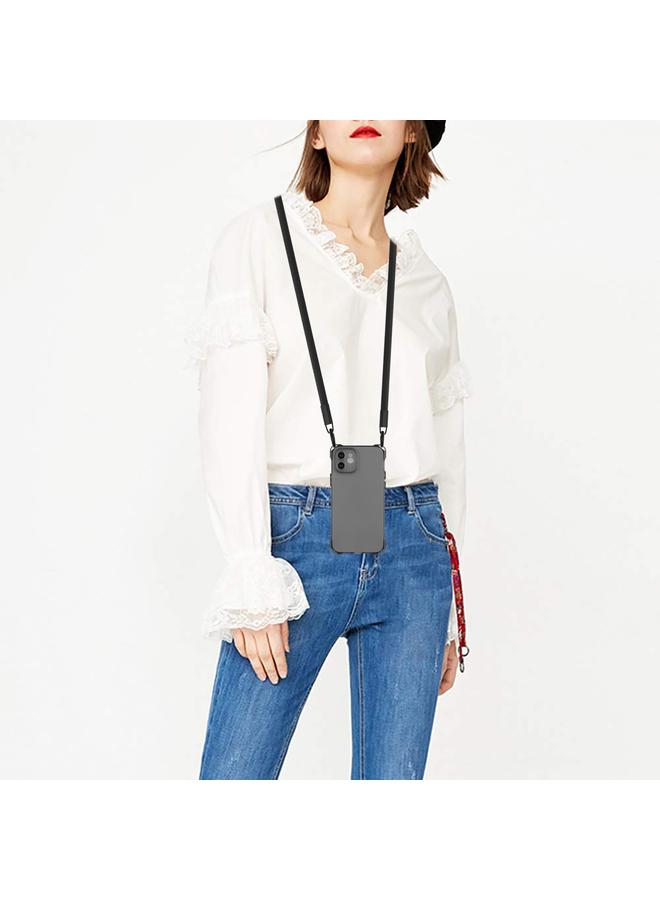 زبون جراب لهاتف iPhone 12 جراب هاتف TPU مقاوم للصدمات بأربع زوايا مع حبل - Image 4