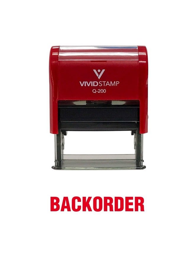 Vivid Stamp Backorder Self Inking Rubber Stamp (Red Ink) - Medium 