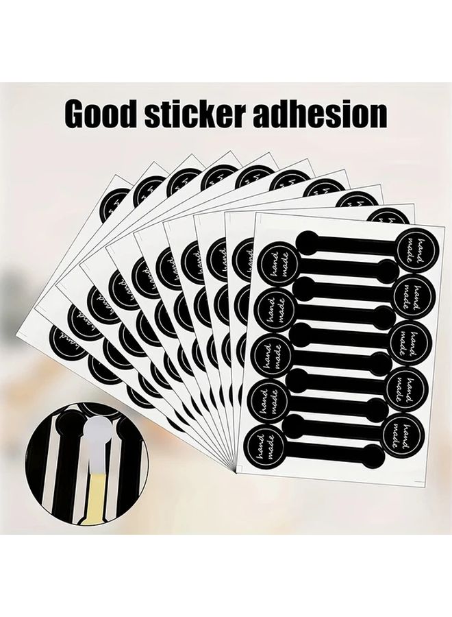 100Pcs Black Strip Stickers Hand Made For DIY Holiday Crafts Baking Pastry Cake Gift Envelope Decoration - Image 3