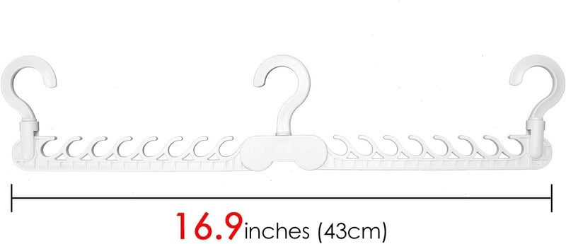 X spring Space Saving Hangers, White Foldable Closet Organizers with 16 Hooks, Portable Clothing Storage Solution for Small Spaces and Drying Garments Efficiently - Image 4