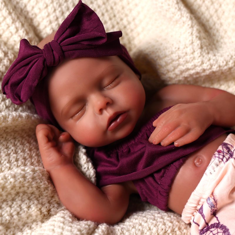 BABESIDE 16 inch Full Body Silicone Baby Dolls, Realistic African American Reborn Doll Black Girl, Bathable Anatomically Correct Newborn with Accessories for Kids Age 3+ & Collectors - Image 1
