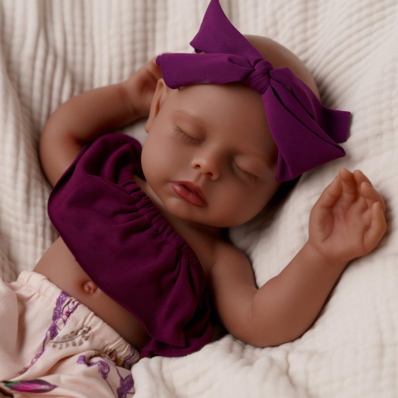 BABESIDE 16 inch Full Body Silicone Baby Dolls, Realistic African American Reborn Doll Black Girl, Bathable Anatomically Correct Newborn with Accessories for Kids Age 3+ & Collectors - Image 3