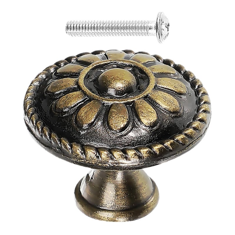 Antique Kitchen Cabinet Handles And Drawer Knobs Vintage Cupboard Door Pulls Set With Screws - Image 2