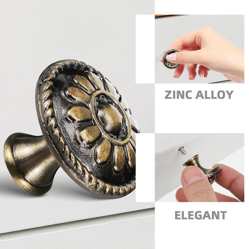 Antique Kitchen Cabinet Handles And Drawer Knobs Vintage Cupboard Door Pulls Set With Screws - Image 4