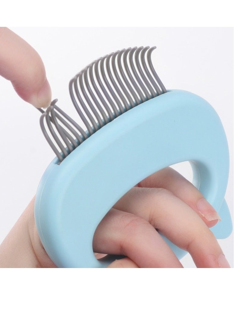 Generic - Cat Comb Pet Short & Long Hair Removal Massaging Shell Comb Soft Deshedding Brush Grooming And Shedding Matted Fur Remover Massage Dematting Tool For Dog Puppy Rabbit (Blue) - Image 1