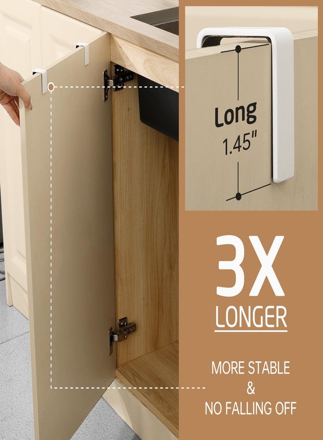 كيس حامل مناشف KES يُعلق فوق باب الخزانة، حامل مناشف مطبخ للخزائن والأدراج، حامل مناشف مقاوم للخدش يُعلق فوق باب الحمام، أبيض، عبوة من قطعتين، KTH500S26-WH-P2 - Image 2