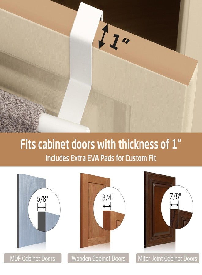 كيس حامل مناشف KES يُعلق فوق باب الخزانة، حامل مناشف مطبخ للخزائن والأدراج، حامل مناشف مقاوم للخدش يُعلق فوق باب الحمام، أبيض، عبوة من قطعتين، KTH500S26-WH-P2 - Image 5