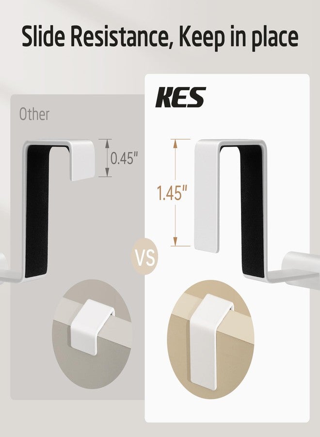 كيس حامل مناشف KES يُعلق فوق باب الخزانة، حامل مناشف مطبخ للخزائن والأدراج، حامل مناشف مقاوم للخدش يُعلق فوق باب الحمام، أبيض، عبوة من قطعتين، KTH500S26-WH-P2 - Image 3