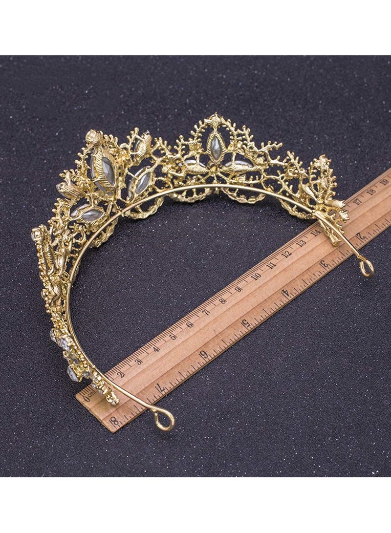 KASTWAVE Golden Headwear Wedding Headwear Rhinestone Queen Headwear Princess Crown Birthday Headwear Wedding Ball Bride Party Headwear - Image 5