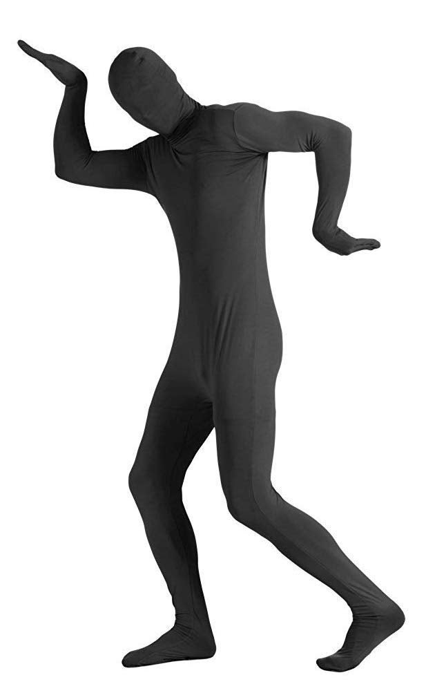 Rubies Rubie's mens Solid Color 2nd Skin costume apparel bodysuits, Black, Large US - Image 1