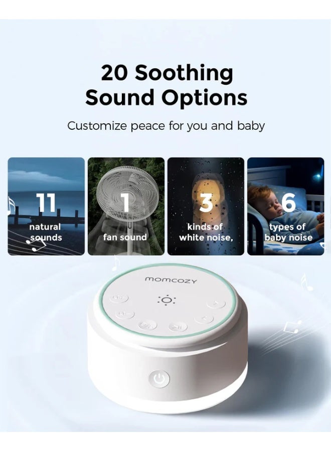 مام كوزي Momcozy Sound Machine for Baby-20 Soothing Sounds & Touch Light Portable White Noise for Kids & Adults for Sleeping Timer and Memory - Image 5