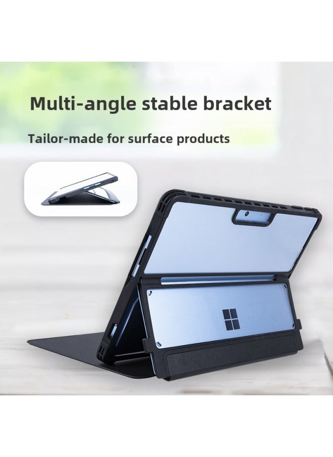 Generic For Surface Pro10 Protective Case Pro11 Acrylic Transparent Case Microsoft Pro9 Tablet Keyboard Leather Case-Color:Black-single Bottom Shell- Surface Pro9/10/11  - Image 4
