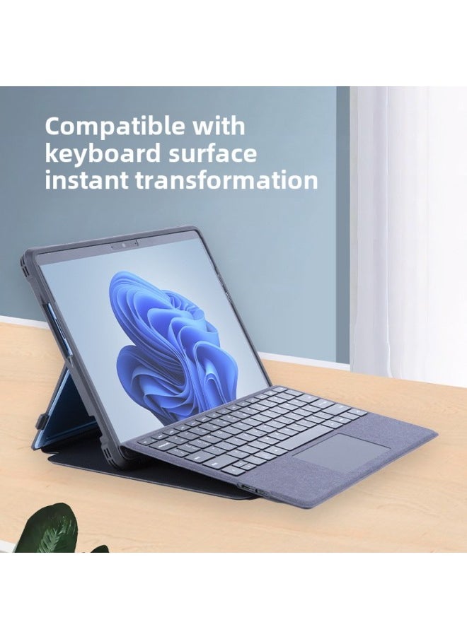 Generic For Surface Pro10 Protective Case Pro11 Acrylic Transparent Case Microsoft Pro9 Tablet Keyboard Leather Case-Color:Black-single Bottom Shell- Surface Pro9/10/11  - Image 3