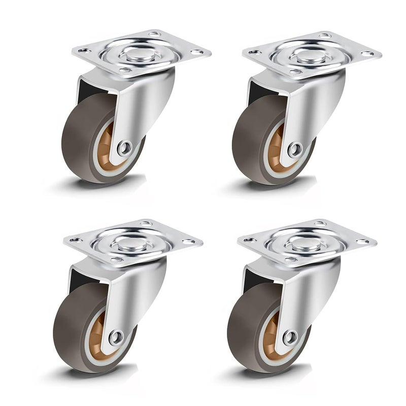 THOISEWELT THOISEWELT 25mm Caster Wheels Rubber Castor without Brack 360 Degree Rotation Top Plate Swivel Casters for Furniture Table and Toolbox 150 kg Capacity Small Size Pack of 4  - Image 1
