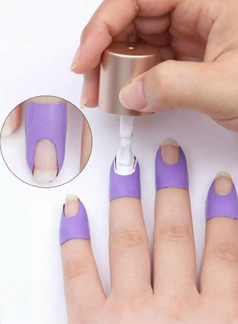 Nail Polish Protector (10) pieces with a flexible design that fits different nail sizes and provides precision application. - Image 1