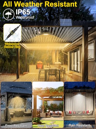 T-SUN Solar Pendant Light Outdoor, 2 Pack Solar Shed Lights Indoor with Remote Control, IP65 Waterproof Shop Light, 3000K/4000K/6000K, Perfect for Barn Chicken Coop Garage Courtyard Balcony - Image 5