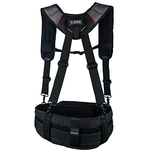 KUNN Tool Belt Suspenders Padded Carpenter Construction Electrician Work Suspender with Attachment Loops for Men,Grey - Image 3