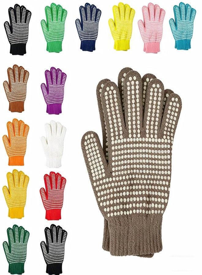 ENLAYER 15 Pairs Kids Anti-skid Magic Gloves Kid's Winter Warm Magic Gloves Warm Stretchy Knitted Magic Gloves for Boys Girls Studen - Image 1