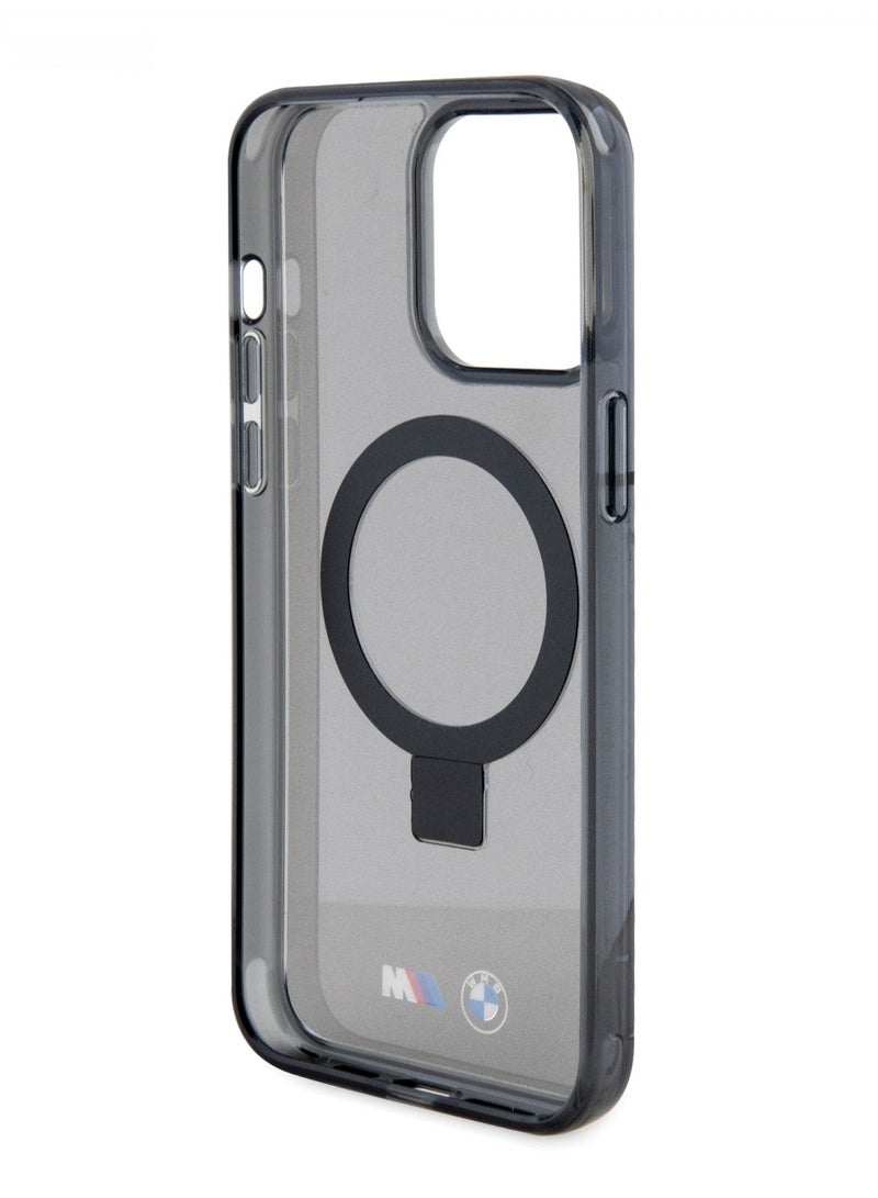 بي إم دبليو حافظة مج‌سیف IML مع حامل حلقي لهاتف آیفون 15 بروماکس - أسود - Image 4
