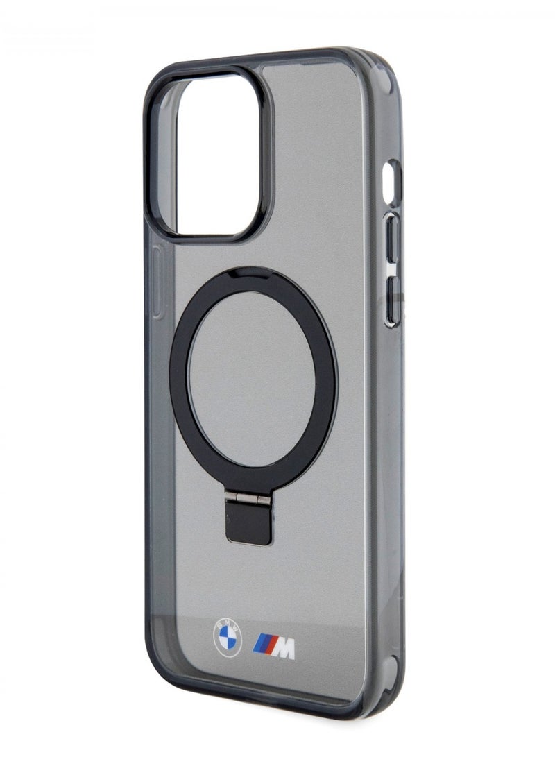 بي إم دبليو حافظة مج‌سیف IML مع حامل حلقي لهاتف آیفون 15 بروماکس - أسود - Image 1