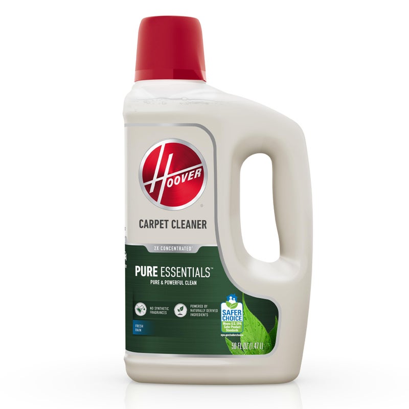 HOOVER Hoover Pure Essentials Carpet Cleaner Solution, 50 oz., Fresh Rain Scent, Natural Plant Based Formula, Deep Cleaning Carpet Shampoo Solution, Pair Carpet Cleaner Machine  - Image 1