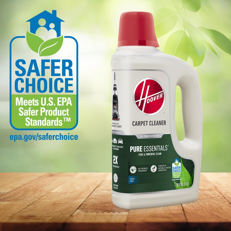 HOOVER Hoover Pure Essentials Carpet Cleaner Solution, 50 oz., Fresh Rain Scent, Natural Plant Based Formula, Deep Cleaning Carpet Shampoo Solution, Pair Carpet Cleaner Machine  - Image 3