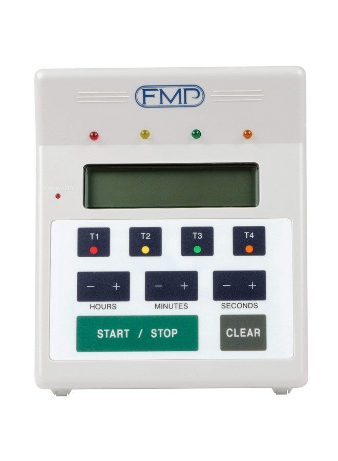 FMP Digital 4 Channel Commercial Kitchen Countdown Timer, Water Resistant, 7-inch Height, White - Image 1