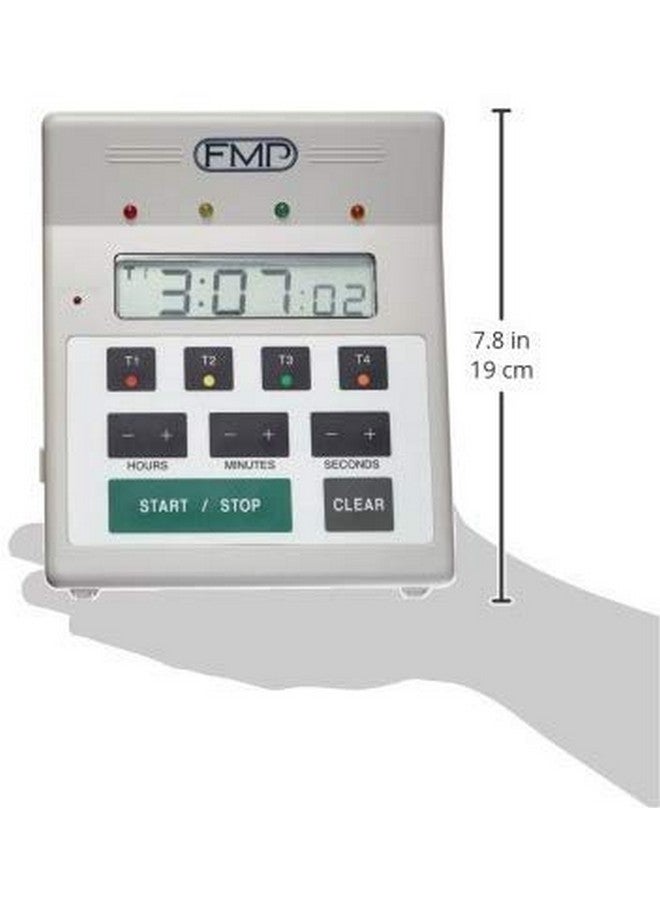 FMP Digital 4 Channel Commercial Kitchen Countdown Timer, Water Resistant, 7-inch Height, White - Image 3