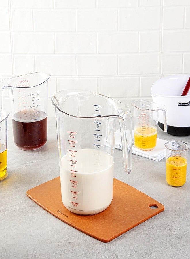 ريستورنت وير طقم أدوات قياس ريستورانت وير RW Base سعة 4 كوارت، يتضمن كوب قياس متين - وحدات مترية وإمبراطورية، وفوهة على شكل حرف V، ومقبض بلاستيكي شفاف مع مسند للإبهام، يتحمل درجات حرارة تصل إلى 248 درجة فهرنهايت. - Image 4