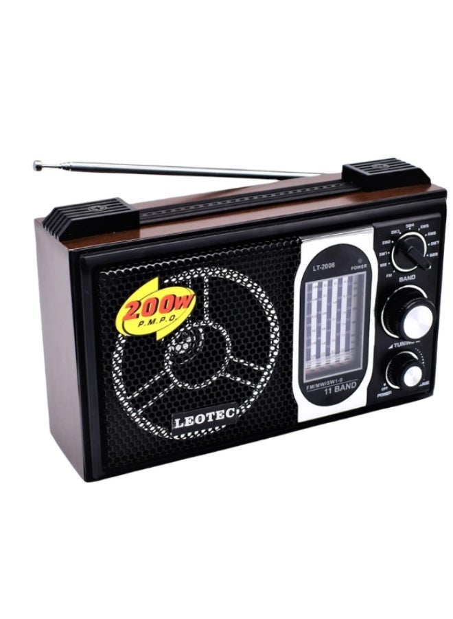 Leotec LT-2008 11-Band Portable FM/MW/SW1-9 AC/DC High Sensitivity World Band Radio - Image 2