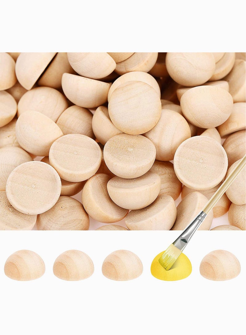 Wooden Beads, 200 Pieces Half Wooden Balls Unfinished Split Wood Balls Half Crafts, Mini Half Craft Ball Beads, Natural Balls for Paint DIY Ornament DIY Projects Crafts Arts (15 mm) - Image 2