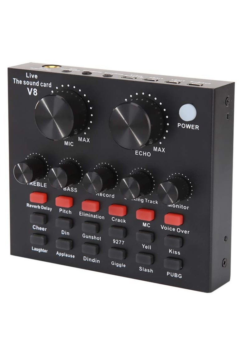 Generic - V8 Professional Condenser Microphone Bundle with Live Sound Card for Studio Recording and Broadcasting - Image 1