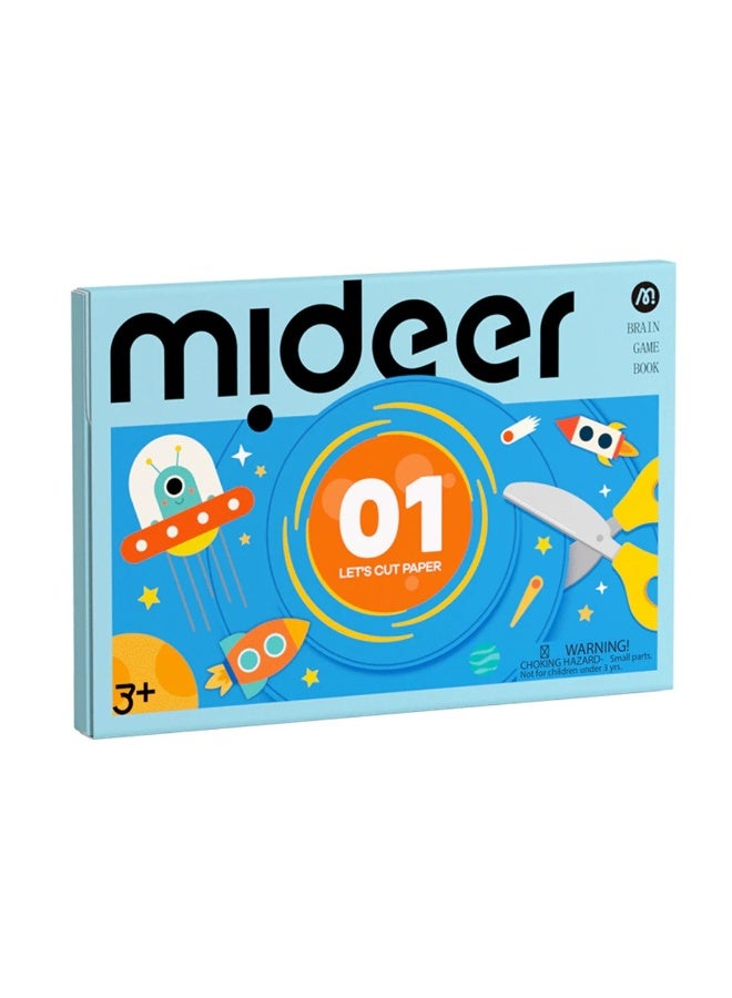 MiDeer كتاب لعبة العقل ميدير لنقطع الورق المستوى 1 – كتاب نشاط قص الورق للأطفال من عمر 3 سنوات فما فوق، كتاب مهارات المقص للمبتدئين مع 50 ورقة، لعبة تعليمية لتطوير المهارات الحركية الدقيقة - Image 2