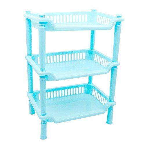 Vepson Multifunctional Detachable 3 Layer Rectangular Plastic Bathroom Organizer Kitchen Shelf Shelves Storage Rack - Image 2