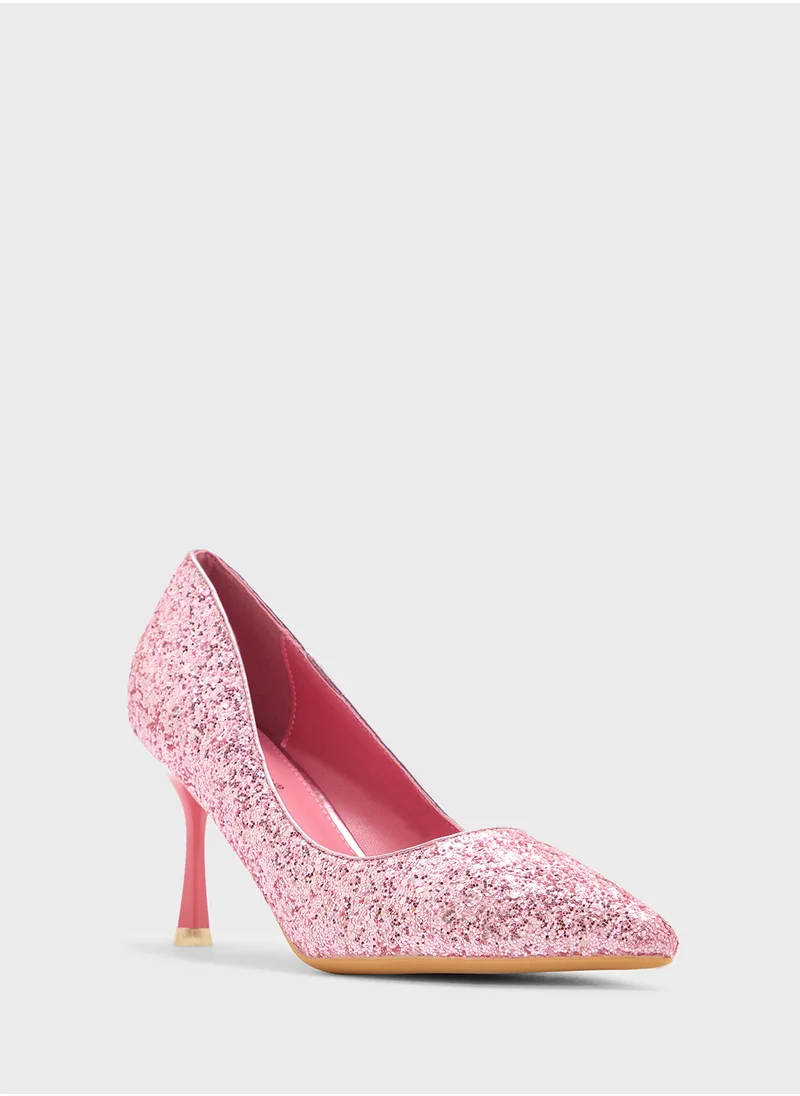 Andarina Heeled Glitter Pump