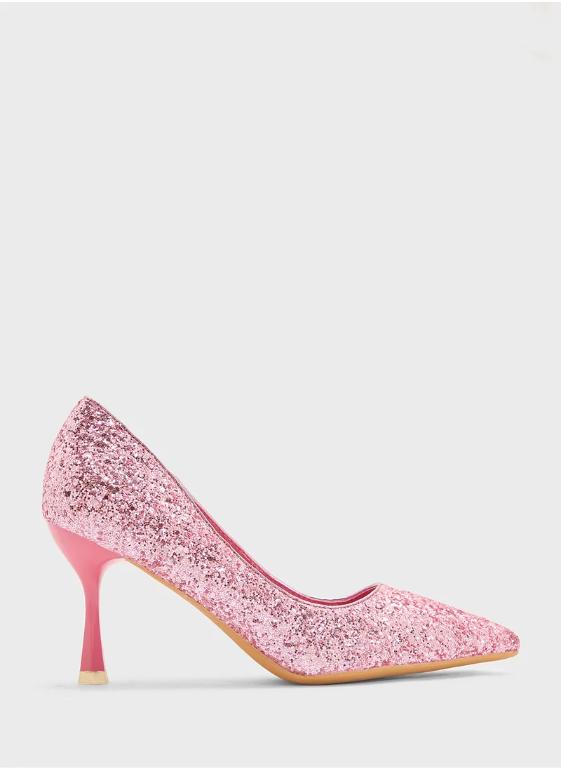 Andarina Heeled Glitter Pump