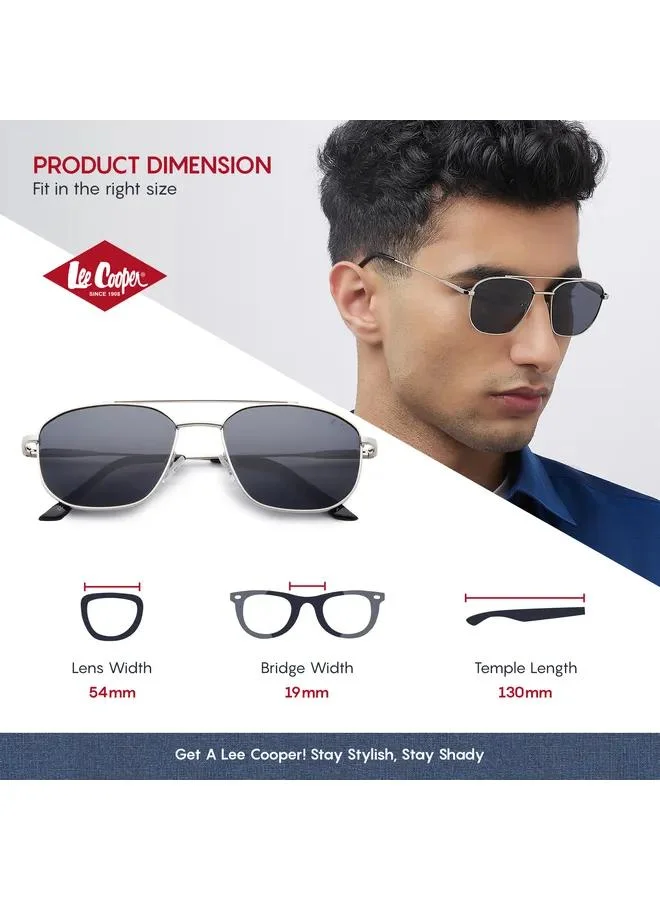 Lee Cooper Polarized Sunglasses Silver Frame Grey Mirror Lens 54mm  - LC1204C02