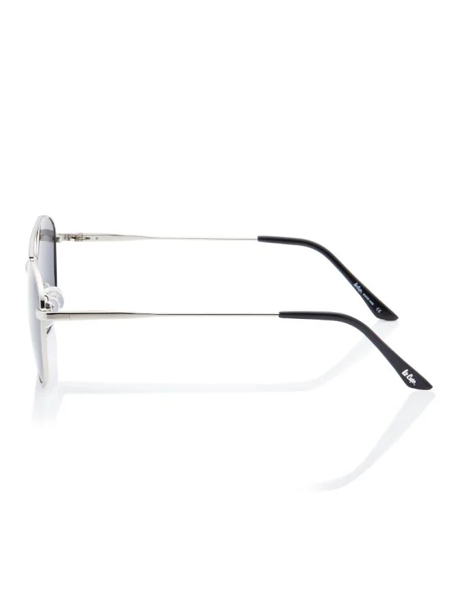 Lee Cooper Polarized Sunglasses Silver Frame Grey Mirror Lens 54mm  - LC1204C02