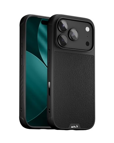 Mous for iPhone 17 Pro Max Case Compatible with MagSafe Limitless Protective Black Leather Cover for iPhone 17 Pro Max Shockproof Full Camera Protection AntiScratch Back Black - Image 1
