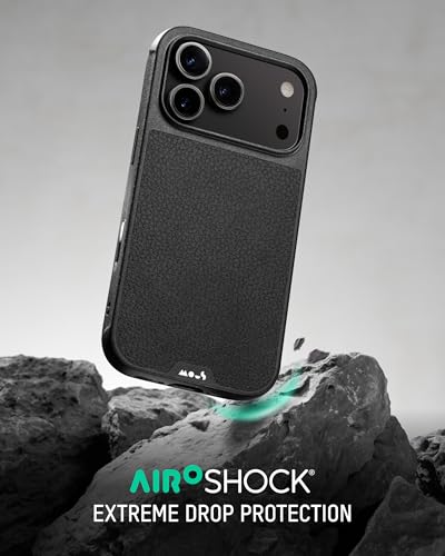 Mous for iPhone 17 Pro Max Case Compatible with MagSafe Limitless Protective Black Leather Cover for iPhone 17 Pro Max Shockproof Full Camera Protection AntiScratch Back Black - Image 3