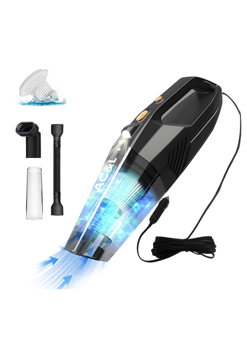 AC&L AC&L Portable Handheld Wireless Car Vacuum Cleaner With LED Light, High Power, Quick Recharge, Strong Cyclonic Suction 2000mAh Li-ion Battery Operated With Hepa and Easy Washable Filter - Image 1
