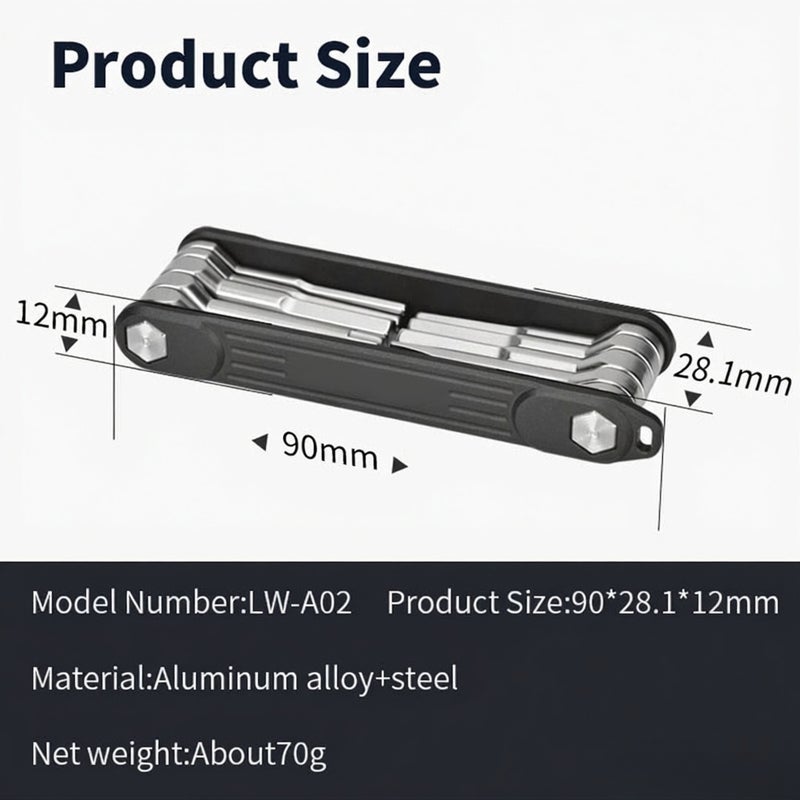 10-in-1 Photographer Foldable Wrench Pocket Multitool Set Folding Screwdriver Tool Set with Storage Bag - Image 5