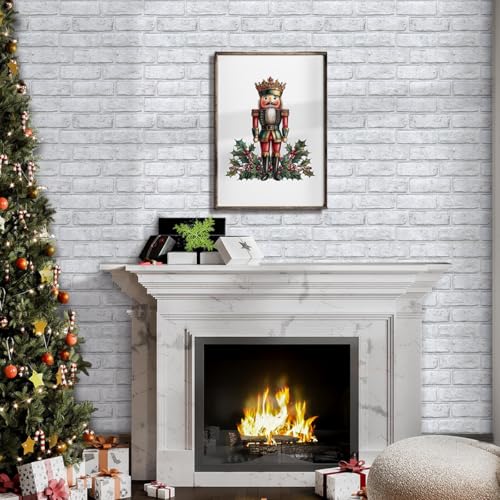 Commomy 3D Brick Peel and Stick 10 Pcs 118 x 118 Small Size Ultralight PVC White Grey Spots Faux Brick Wallpaper Textured Wall Paneling for KitchenBacksplashLiving RoomInterior Wall Decor - Image 3