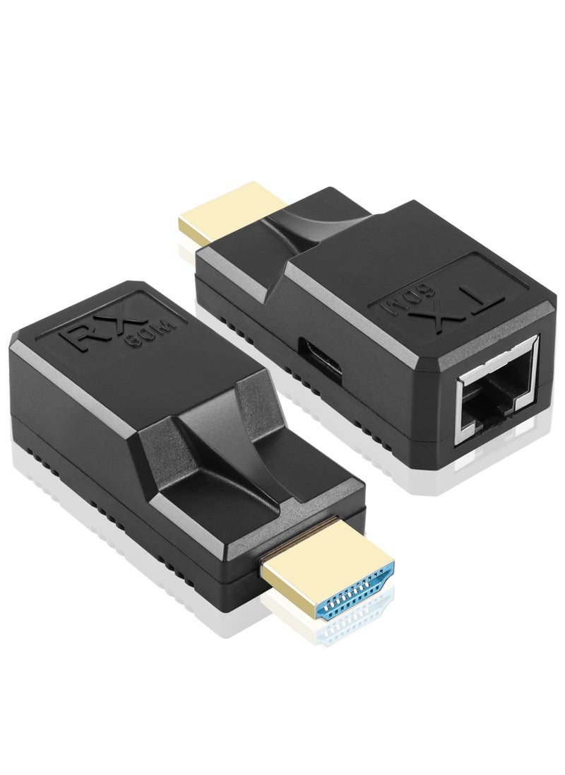 SYOSI HDMI to RJ45 1080P HDMI to RJ45 Cable Extender Converter, with Type C Charging Cable, up to 60m Extender Included Transmitter & Receiver for Computers, Laptops, Set-Top Boxes, Projectors, Etc  - Image 1